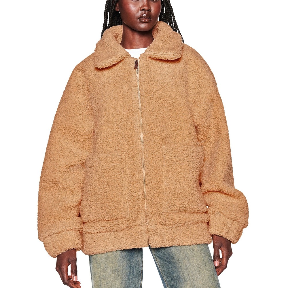 I.AM.GIA Pixie Coat Full Zip Caramel Teddy Fleece Oversized Caramel Womens S